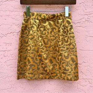 Vintage Milanzo Mini Shirt Gold Shimmer Size 5 Flaw